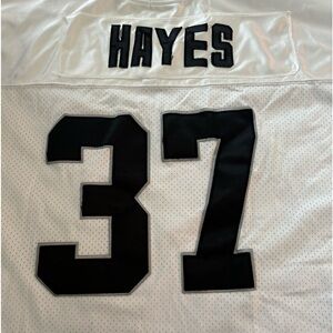 Men’s white Raider Throwbacks NFL Authentics Football Jersey. #37 Hayes